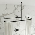 thumbnail image 4 of Naiture 54'' x 30'' D Shape Shower Curtain Rod with Ceiling or Wall Dual-Use Swivel Support, Shower Window Rod, Stainless Steel, Black Finish, 4 of 9