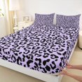 thumbnail image 4 of Castle Fairy Y2K Leopard Skull King Sheets 4pcs,Lilac Cheetah Silhouette Bedding,Lavender Black,1 Fitted Sheet,1 Flat Sheet and 2 Pillowcases, 4 of 6