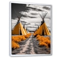 thumbnail image 2 of Designart "Path to Spirituality Yellow Native Tipi II" Cityscapes Floater Framed Canvas Print, 2 of 7