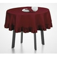 thumbnail image 2 of Vargottam Cotton Table Linens Ruffle Tablecloth, Round Table Cover Protector Solid Tablecloth, Farmhouse Tabletop Washable, Maroon-64 Inches Diameter, 2 of 9
