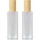 thumbnail image 1 of Style 2 2 botellas de bomba de loción de vidrio esmerilado con cubierta de grano de madera, envases cosméticos vacíos recargables, botellas dispensadoras de bomba de maquillaje de, 1 of 5