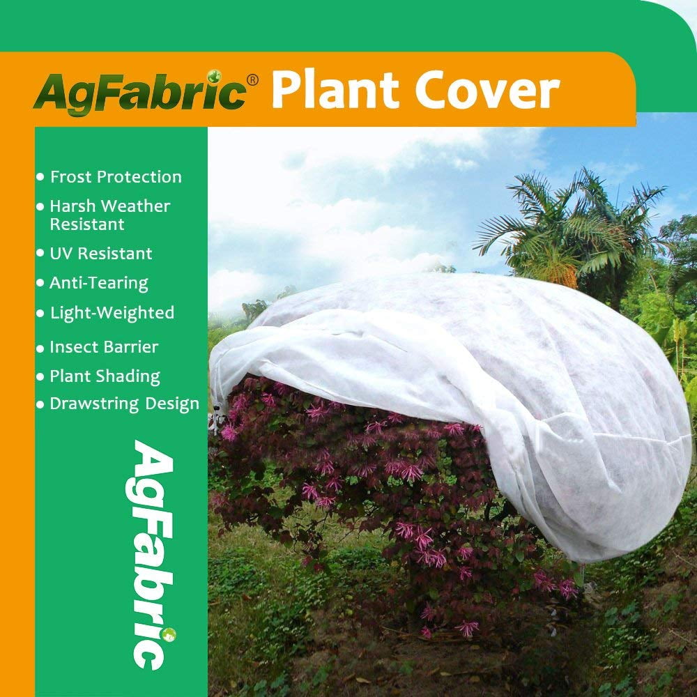 3D Round Plant Cover for Season Extension 0.95 oz 84Hx96Dia Shrub Jacket,Warm Worth Frost Blanket Agfabric Plant Cover for Freeze Protection 