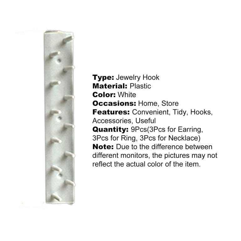 NUZYZ 9 in 1 Jewelry Hooks Adhesive Wall Mount Plastic Jewelry Storage Set for home Walmart