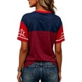 thumbnail image 4 of JULMCOMO Women's Summer Tops 2026 Soccer Cup V Neck American Flag USA Soccer Jersey Short Sleeve Fan Wear Football Graphic Tees Deep Red 3XL, 4 of 4