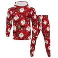 thumbnail image 3 of Christmas Jogging Suits For Men 2 Piece Set Funny Xmas Graphic Loose Fit Hoodie Sweatshirt And Joggers Sweatpants Sets Comfortable Fall Winter Lounge Sport Suit Set With Pocket, 3 of 9