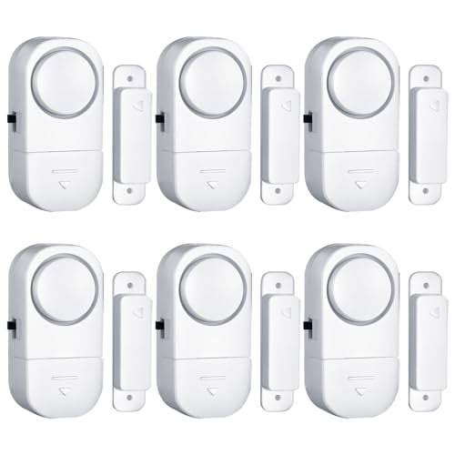 Door Window Alarm,95DB Door Alarms for Kids Safety,Wireless Sensor Door Window Burglar Alarm-Window Pool Alarms for Home (6 Pack)