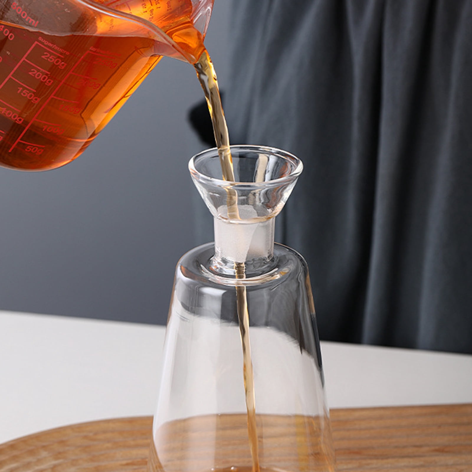 2 Count Glass Containers for Liquids Syrup Measuring Oil Dispenser Bottle Storage