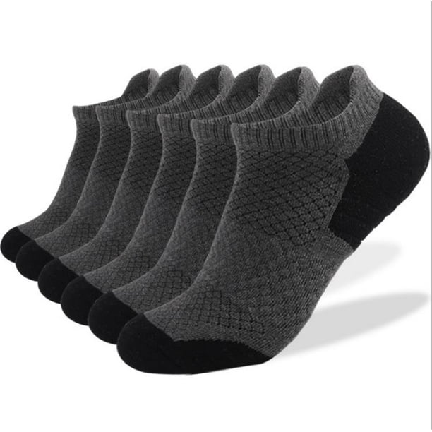   Essentials Men's Performance Cotton Cushioned Athletic  Ankle Socks, 6 Pairs, Black, 6-12 : Clothing, Shoes & Jewelry