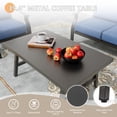 thumbnail image 6 of Gotland 6-Seater Patio Furniture Set with 43in Gas Fire Pit Table - Modern Outdoor Metal Sectional Sofa with 55,000 BTU Propane Fire Pit, Navy Cushions, 6 of 8