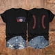 thumbnail image 2 of Camisetas de Manga Corta para las Mujeres Carta Impresa Doble Cara Suelta Tee, Casual Vintage Verano Top Mujeres, 2 of 3