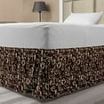 thumbnail image 1 of Brown and White Bed Skirt, Hand Drawn Style Pattern with Coffee Tea Cups Donuts and Sweets, Elastic Bedskirt Dust Ruffle Wrap Around for Bedding Decor, 4 Sizes, Dark Brown and White, by Ambesonne, 1 of 2