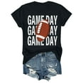 thumbnail image 1 of Charmgo Haut pour Femmes Tendance T-Shirts Jour de Match T-Shirt Imprimé 2D pour Femmes Manches Courtes Col Rond T-Shirt Mode Léger Doux Tenue Décontractée Vêtements pour Femmes Football Noir G, 1 of 4