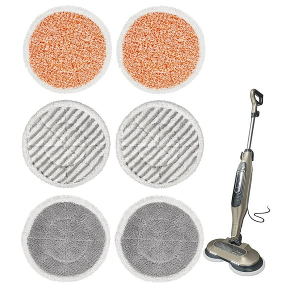 6 Pack Replacement Steam Mop Pads for Shark S7001 S8001 S8201 S7201 S7000AMZ S7000 S7005 S7020 S7001C Steam Mop, Steam & Scrub All-in-One Scrubbing and Sanitizing, Dirt Grip Scrub Washable Pad