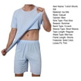 thumbnail image 7 of Men Tracksuit Set Men's Short Sleeve T-shirt Wide Leg Shorts Set Ice Silk Solid Color Sleepwear Homewear Casual Homewear, 7 of 7