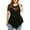Black, variant on TIHLMK Shirts for Women Black Plus Size Women Solid Floral Lace Round Neck Asymmetric Three Quarter Tops Blouse Gift for Womens Tops