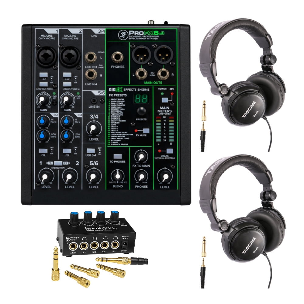 Mackie ProFX6v3 6-Channel Professional Effects Mixer w/USB ProFX6 v3+Headphones