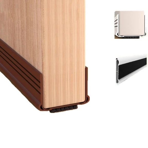 Kadahis 2Pack Door Draft Stopper with Felt Cloth Reduce Noise, 36.6" Rubber Door Sweep Breeze Blocker, Adjustable Under Door Draft Stoppers, Soundproofing for Doors, Door Seal