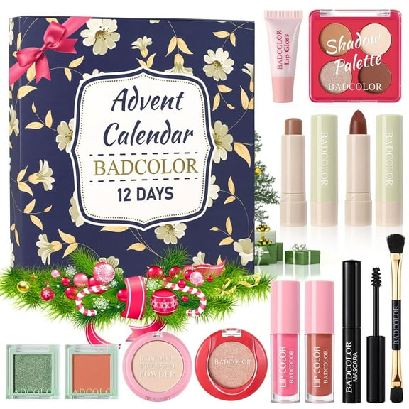 Makeup Advent Calendar 12-Day Countdown Boxes Christmas Gift, Xmas Beauty & Cosmetics Surprise for Girls