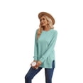 thumbnail image 3 of Ronuti Sweatshirt for Women Side Split Fall Fashion Long Sleeve Shirts Crewneck Tunic Tops, 3 of 8