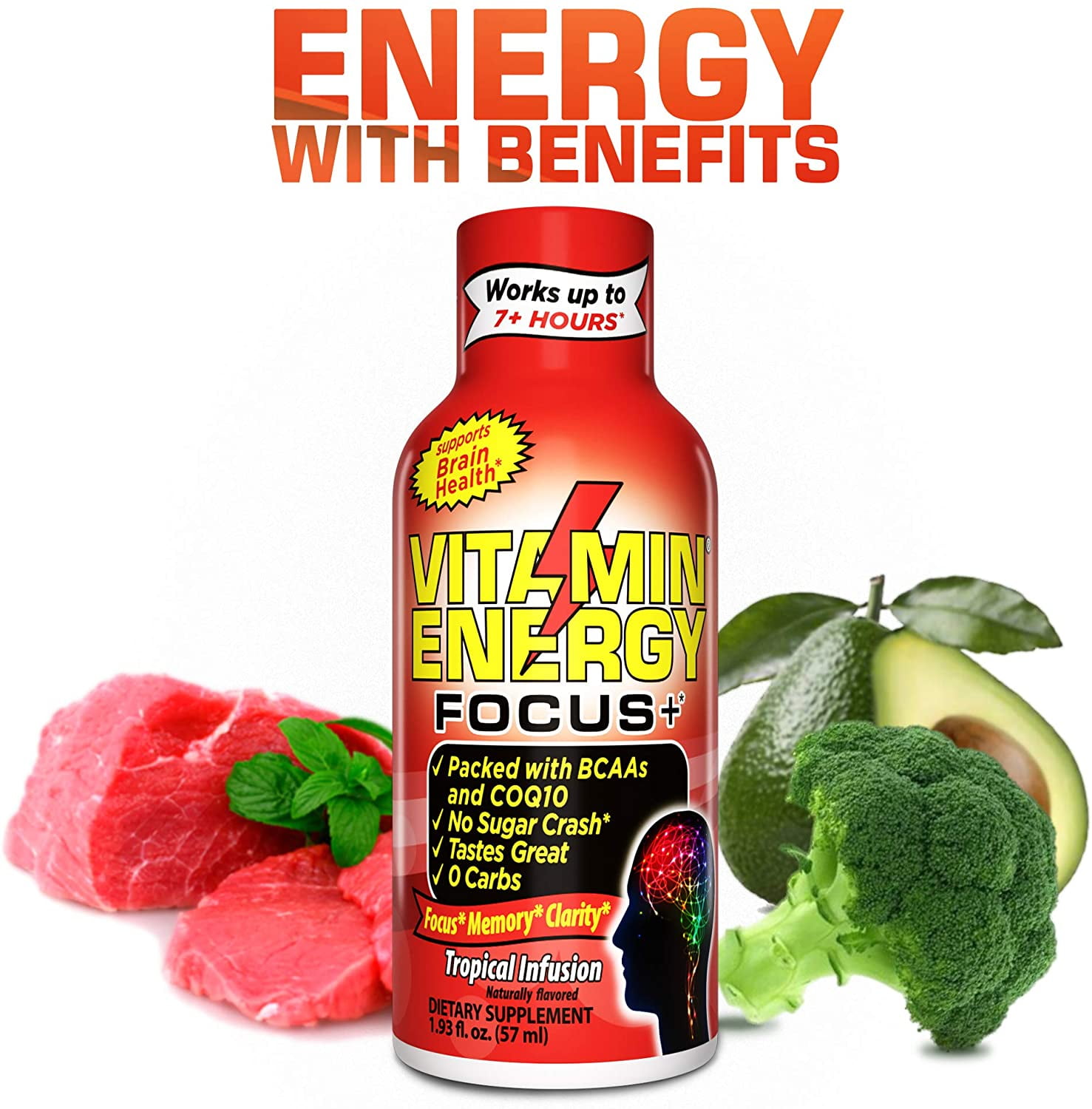 VitaminEnergy Keto Energy Shot, Focus+ (4 Pack) Zero Sugar Energy Shot Vitamin Drink, Energy