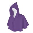 thumbnail image 5 of PXLKNZH Men's and Women Halloween Costume Shawl Cloak Solid Color Short Hooded Poncho Coat Beach Outfit Sun Protection Shrug Cape Winter Hooded Outerwear Purple,Free Size, 5 of 6