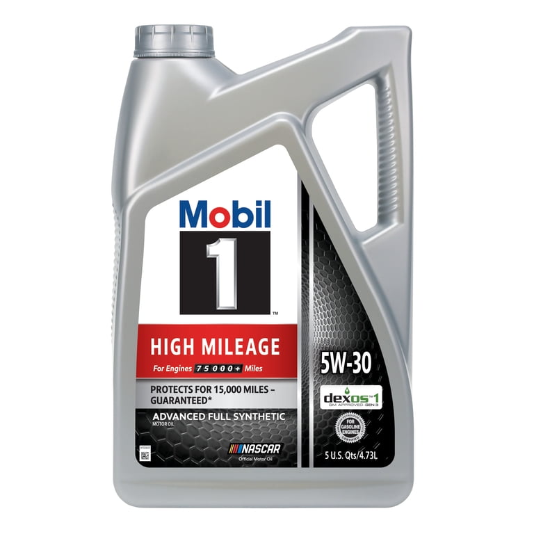 2 pack) Mobil 1 High Mileage Full Synthetic Motor Oil 5W-30, 5