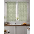 thumbnail image 2 of Sage Green Curtains 45 Inch Length, Sheer Curtains for Bedroom Living Room Window Geometric Flower Leaf Diamond Plaid Retro Rod Pocket Voile Drapes Kitchen Curtains Small Half Window 42"x45" 2 Panels, 2 of 6