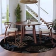 thumbnail image 3 of Round Rugs 6Ft, Black Coral Coastal Round Area Rug Washable Indoor Throw Carpet, Nautical Starfish Summer Beach Soft Non Slip Circle Rug for Office Cabinet Home Decor Aesthetic, 3 of 8