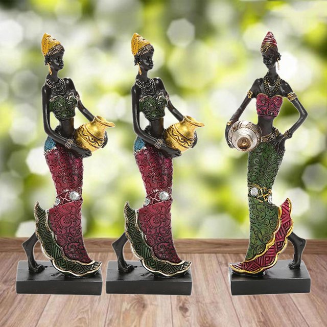 2 para Mujer, Pieza de Arte para Decoración de Hogar Y Oficina Baoblaze Estatuas africanas