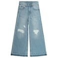 thumbnail image 1 of KIDSCOOL SPACE Girls Flare Jeans,Little Big Girl Ripped Wide Leg Summer Denim Pants, 1 of 5