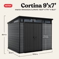 thumbnail image 2 of Keter Cortina 9x7 ft. Durable Resin Outdoor Storage Shed With Heavy Duty Floor and Locking Door, Grey, 2 of 18