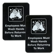 Employees Must Wash Hands Before Returning To Work Sign: 9"x3", Pack of 3 (5x7 Black, 5x7")
