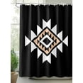 thumbnail image 2 of Fsddascl Black White Beige Boho Shower Curtain Set - Long 72" x 84" Washable Bathtub Curtain with 12 Hooks, Western Geometric Aesthetic Waterproof Fabric Stall Shower Curtains for Bathroom/Bathtub, 2 of 6