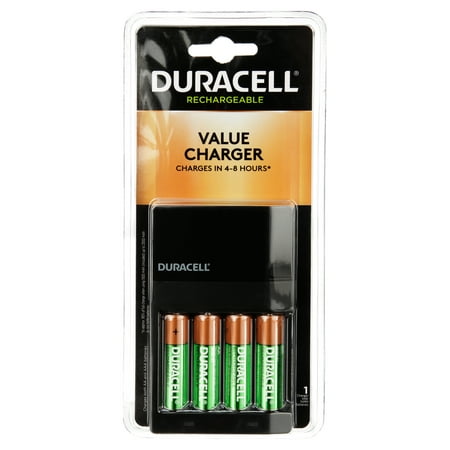 Duracell ION SPEED 1000 Rechargeable Battery Charger, Includes 4 AA NiMH Batteries