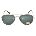 thumbnail image 2 of Aviator Sunglasses - Silver Frame / Smoke Polarized Lens / Spring Hinges, 2 of 5