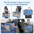 thumbnail image 4 of Cat Carriers for Medium Cats Under 25 lbs, Pet Carrier for Cats Dog with Top Bag/Fodable Bowl/Washable Pad, Soft-Sided Escape Proof with 4 Ventilated Windows, Blue, 4 of 8
