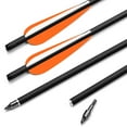 thumbnail image 6 of BASSTOP 20" Carbon Crossbow Bolt Arrows Crossbolt Arrows With TPU 4"vanes for Competition Practice (Pack of 12,Orange&White), 6 of 8