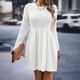 thumbnail image 2 of Vestido de punto de color liso para mujer, manga larga y largo midi. Cómodo y versátil para todas las estaciones. Tallas: S-XL., 2 of 4