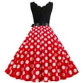 thumbnail image 4 of Penkiiy Women Vintage Summer Dot Print Sleeveless Casual Evening Party Prom Dress Short Party Dress with Pockets M Red On Clearance, 4 of 9