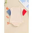 thumbnail image 4 of vera natura Infant Baby 4th of July Romper Letter Star Print Contrast Color Short Sleeve  Jumpsuit for Boys Girls, 4 of 9
