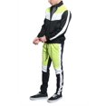 thumbnail image 2 of Victorious Tri Colorblocked Striped Outseam Sleeves Zipper Drawstring Fashion Workout Track Suit ST553 - Frozen Yellow - 2X-Large, 2 of 5