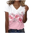 thumbnail image 2 of Haivin Womens Tops Short Sleeve Shirts Buttons V Neck Spring Fashion Summer Outfits Plus Size Blouses Casual, 2 of 5