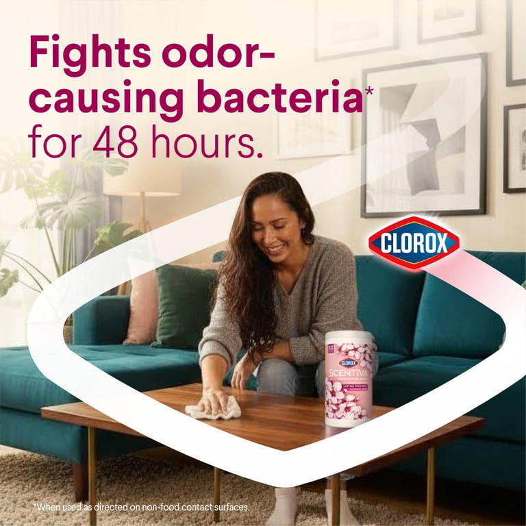 Clorox, Disinfecting Wipes, Cherry Blossom and Peach, 75 ct