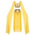 thumbnail image 3 of TSSOE 2Pcs Women Egypt Queen Cosplay Costume Halloween Ancient Rome Crop Top Split with Skirt Set Gold S, 3 of 5