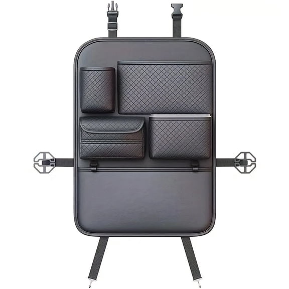 JAMCORAX Backseat Car Organizer,4 Storage Pocketscar Seat Organizer,Car Seatback Storage Pouch,Car Seat Back Protectors for Car SUV Truck Black