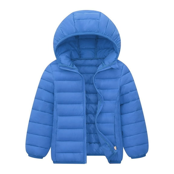 OGLCCG Kids Lightweight Puffer Jacket Boys Girls Packable Zip Up Hooded Padded Coat with Pockets Solid Color Winter Warm Down Outwear 4-15 Years