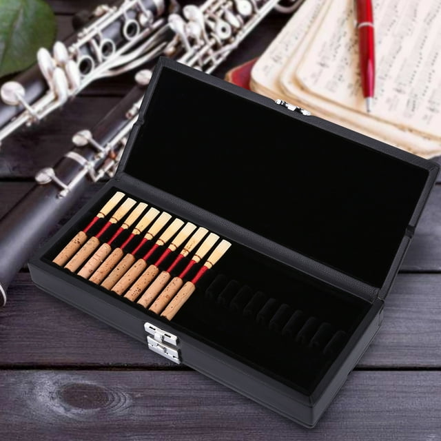 Reed Box,Wooden PU Leather Cover Oboe Reed Case Oboe Reeds Case Custom Engineered