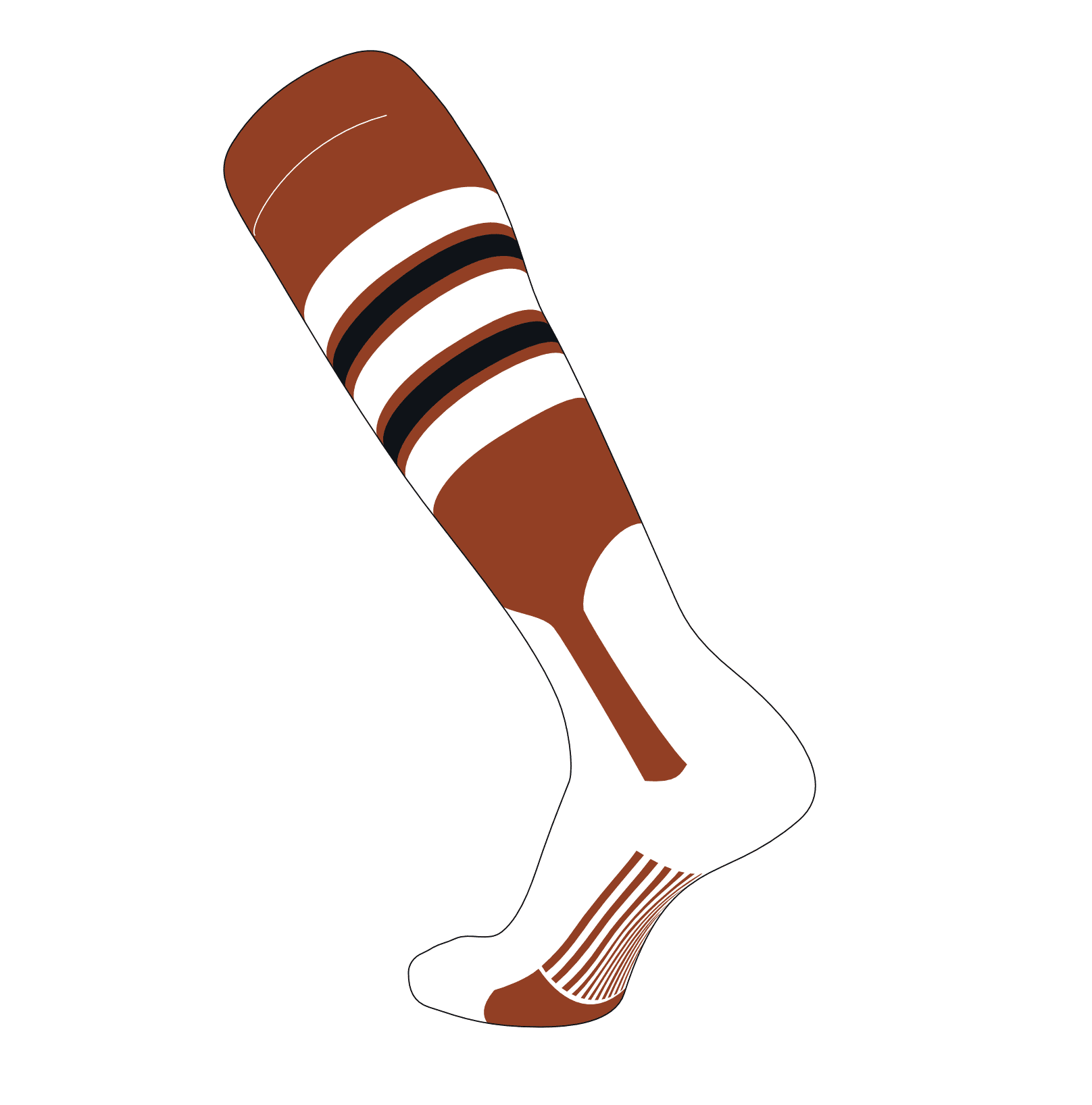 TCK Elite Baseball Knee High Stirrup Socks (F, 7in) Texas Orange, White