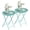 GREEN, variant on Modern Metal Frame Round Folding Tray Tables Set of 2, Versatile Side Dinner Tables for Home, Patio, Living Room & Small Areas