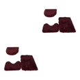 thumbnail image 3 of Juego de 3 alfombras de baño Billuyoard absorción rápida color Vino rojo, 3 of 6